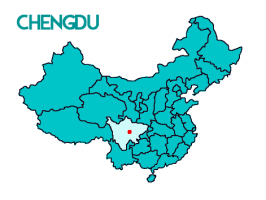 Mappa della Cina con Chengdu