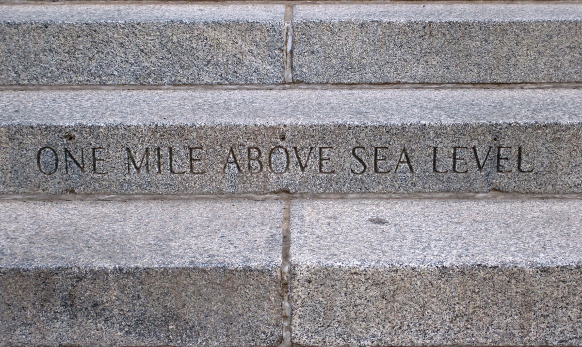 One mile above sea level