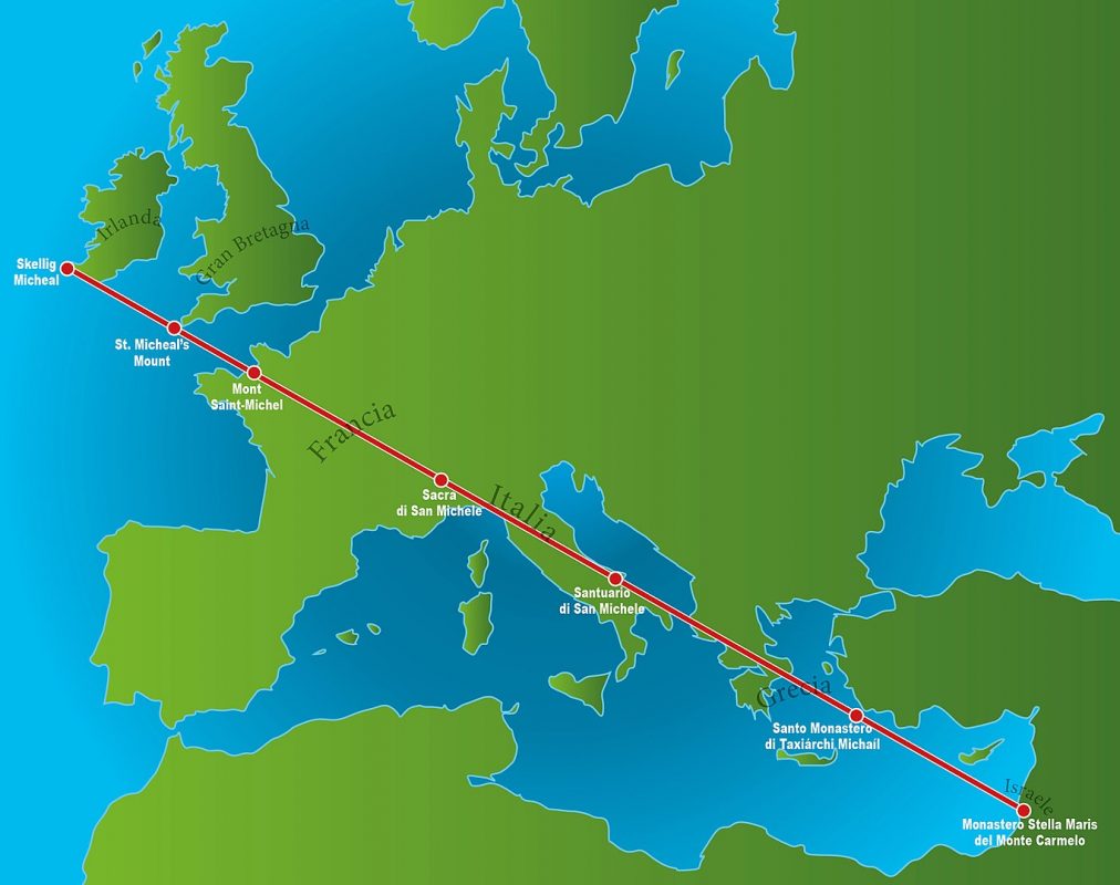 Mappa linea Sacra di San Michele arcangelo
