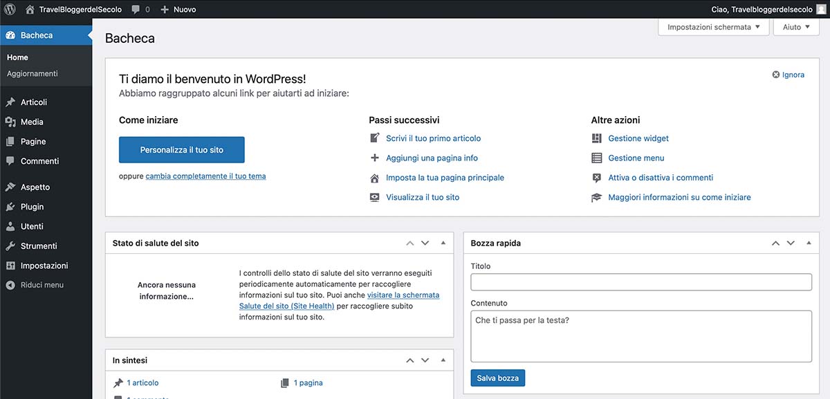 bacheca wordpress