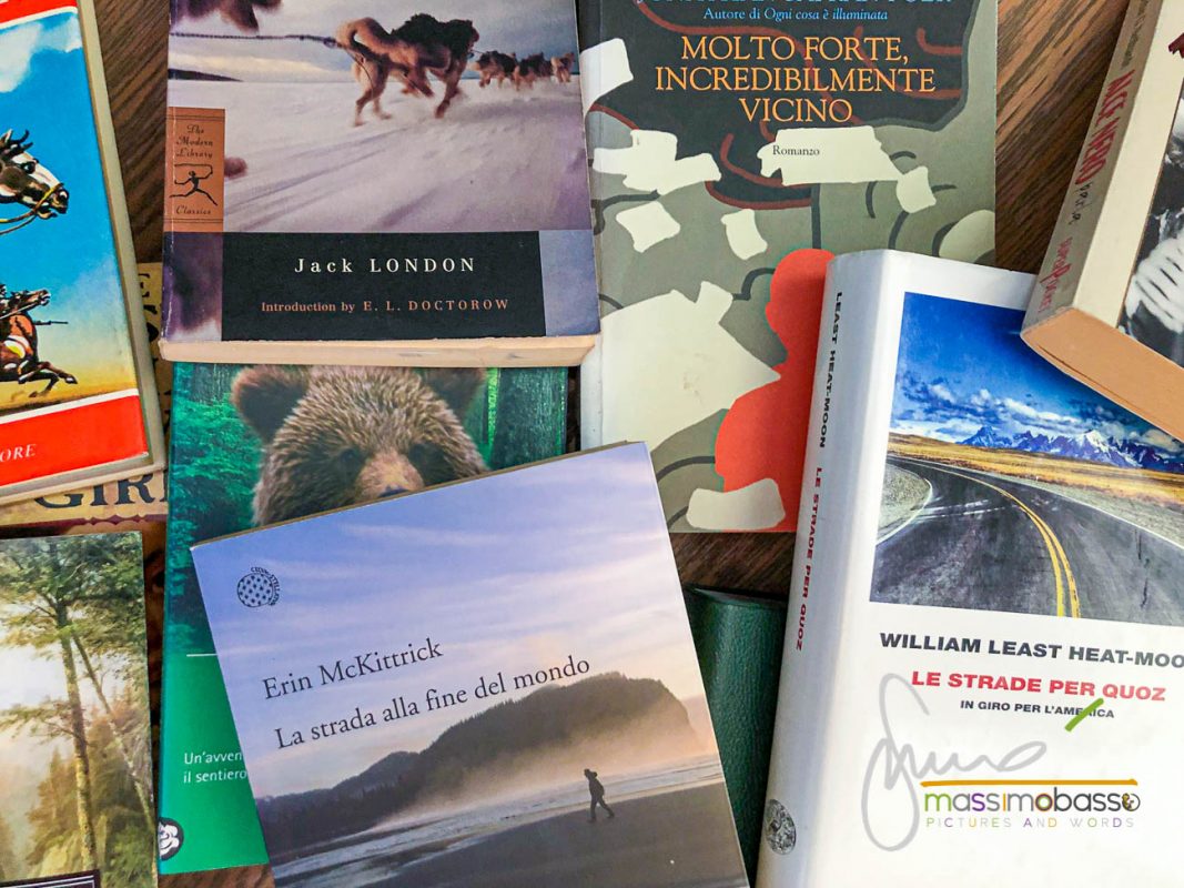 Raccolta di libri per un viaggio negli Stati Uniti