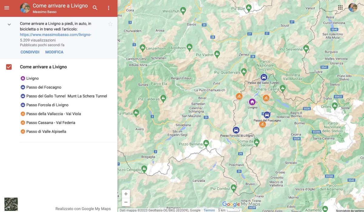Mappa di Livigno