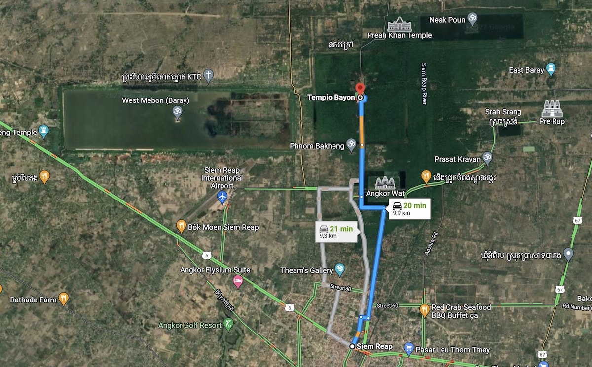 Mappa della citta  fortificata di Angkor Thom e del Tempio Bayon