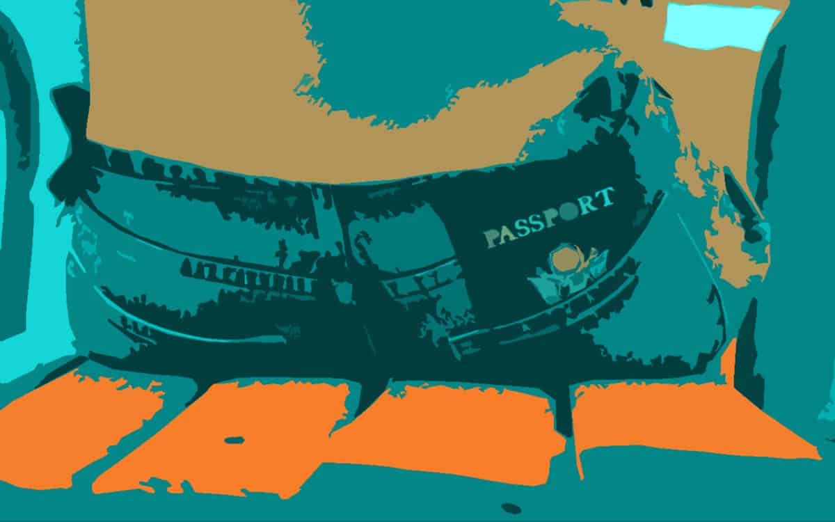 Immagine Stilizzata Di Ragazza Con Passaporto, Per Articoli In Cui Si Parla Di Visto Per La Cambogia, Visto Per Il Vietnam, Visto Per Il Laos, Visto Per Stati Uniti, Esta E Visto Per India