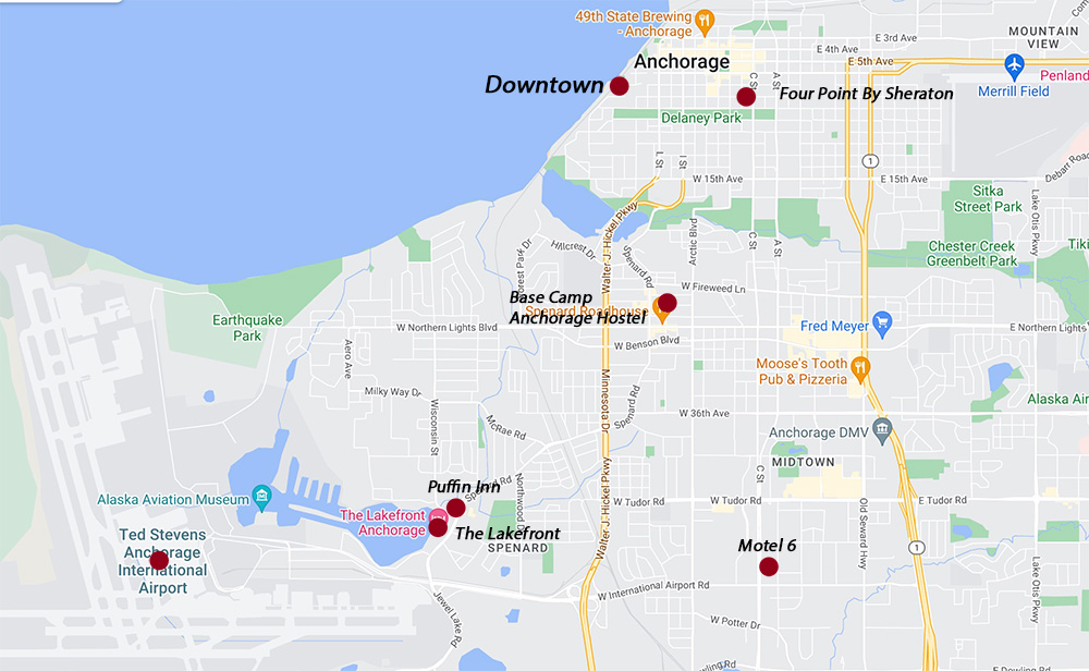 Cartina Lodging Anchorage