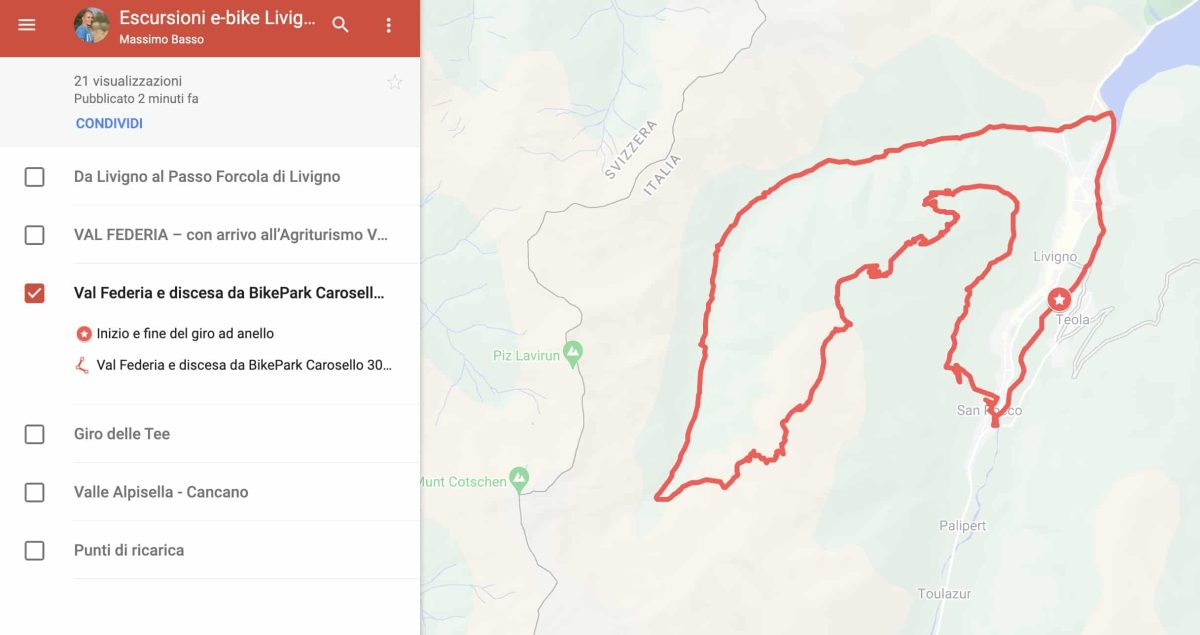 Gita in e-bike Val Federia con giro ad anello a Carosello 3000 Livigno