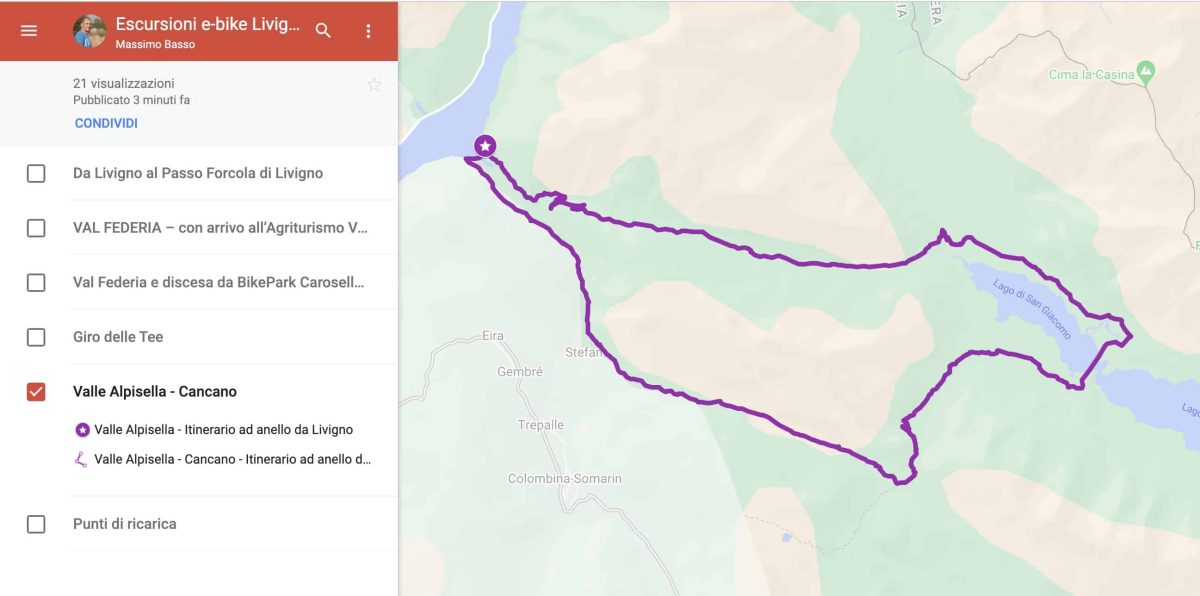 Gita in e-bike Valle Alpisella Cancano Livigno