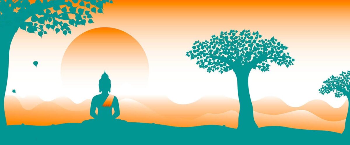 Illustrazione Con Immagine Del Buddha Seduto Per Articolo Su Vesak In Thailandia Cambogia Vietnam