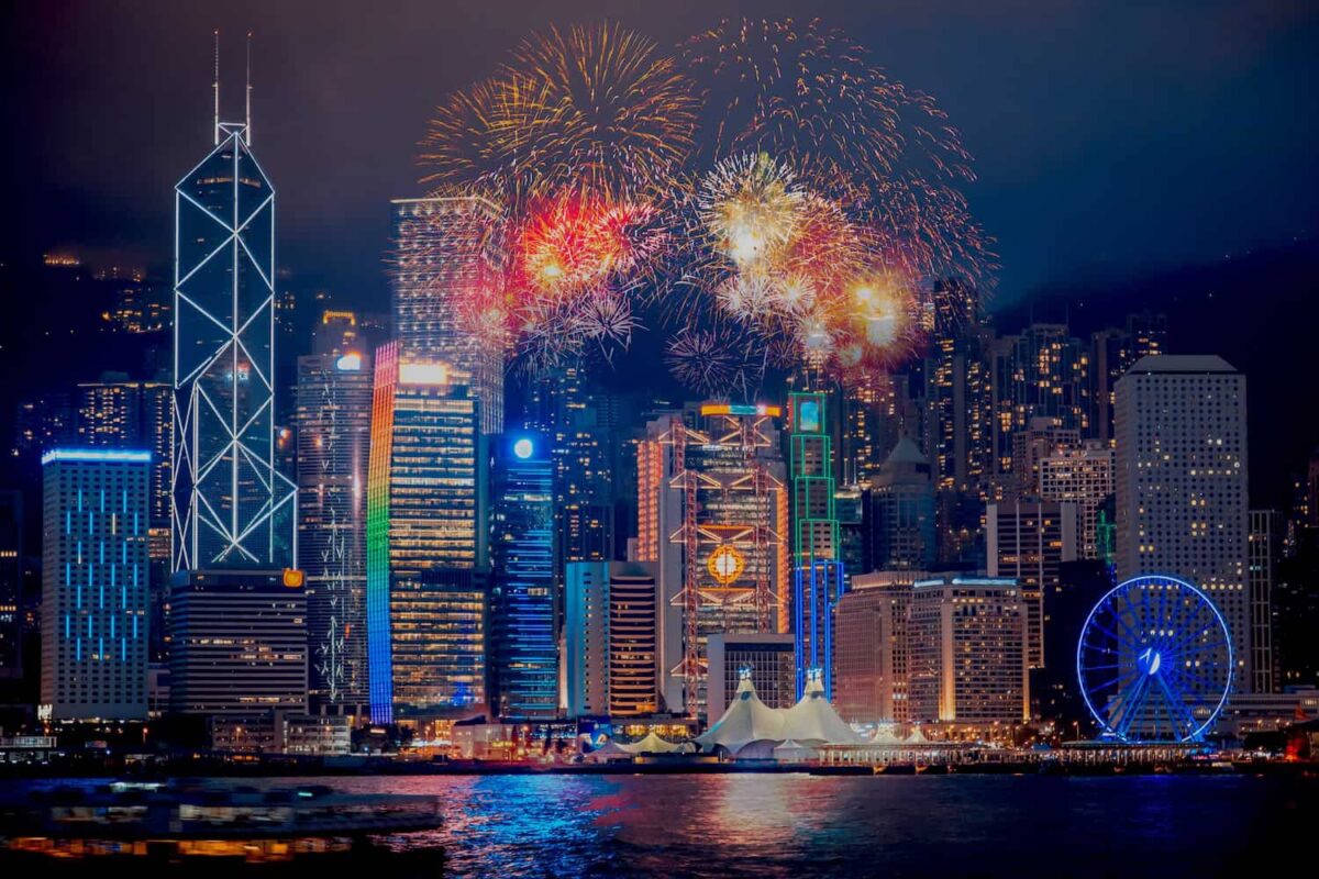 Fuochi Artificio per Capodanno Cinese a Hong Kong