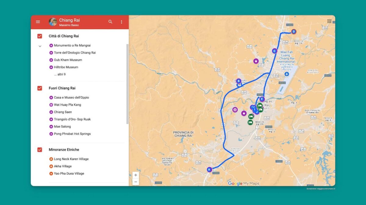 Cartina Di Chiang Rai Interattiva Con Indicazioni Stradali E Itinerario Pdf