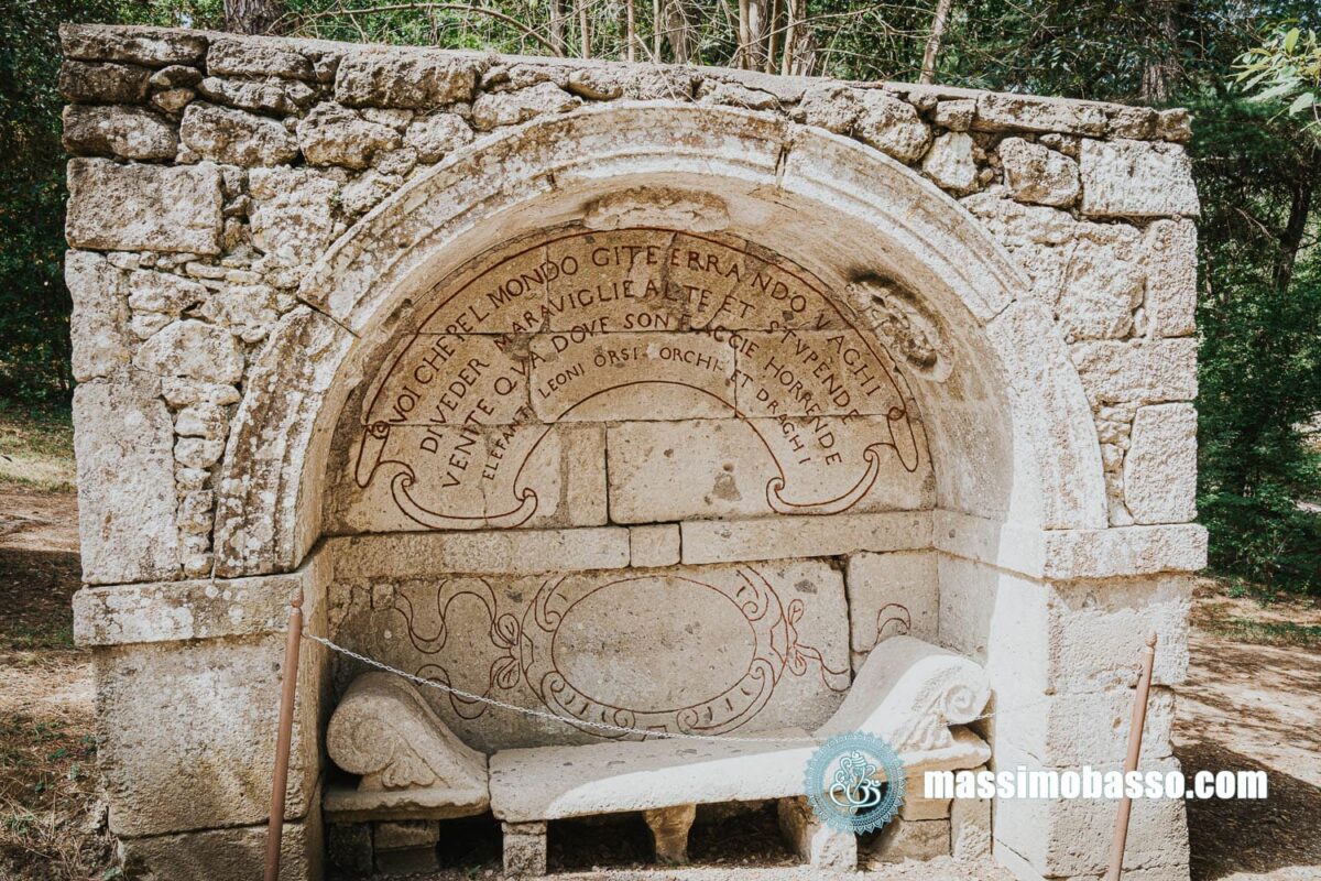 La Panca Etrusca del Parco Dei Mostri di Bomarzo o Bosco Sacro
