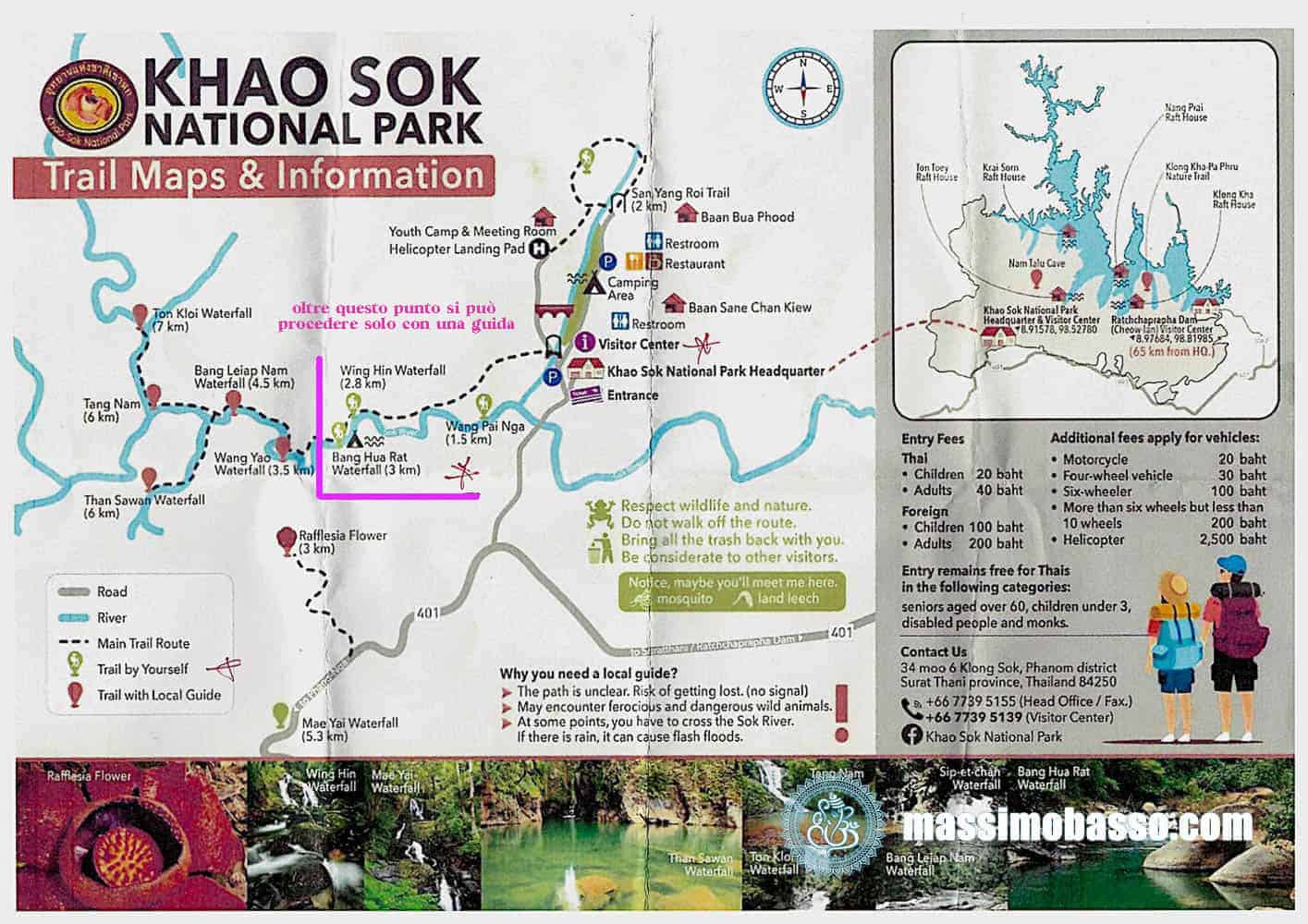 Khao Sok National Park - Thailandia - Informazioni e Mappa dei Sentieri